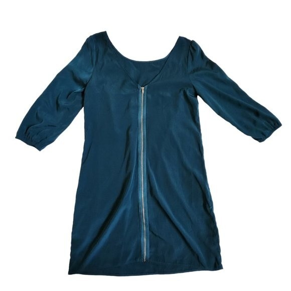 Hello Miss Women's Blue-Green 3/4 Sleeve Mini Shift Dress Size S - Picture 2 of 10